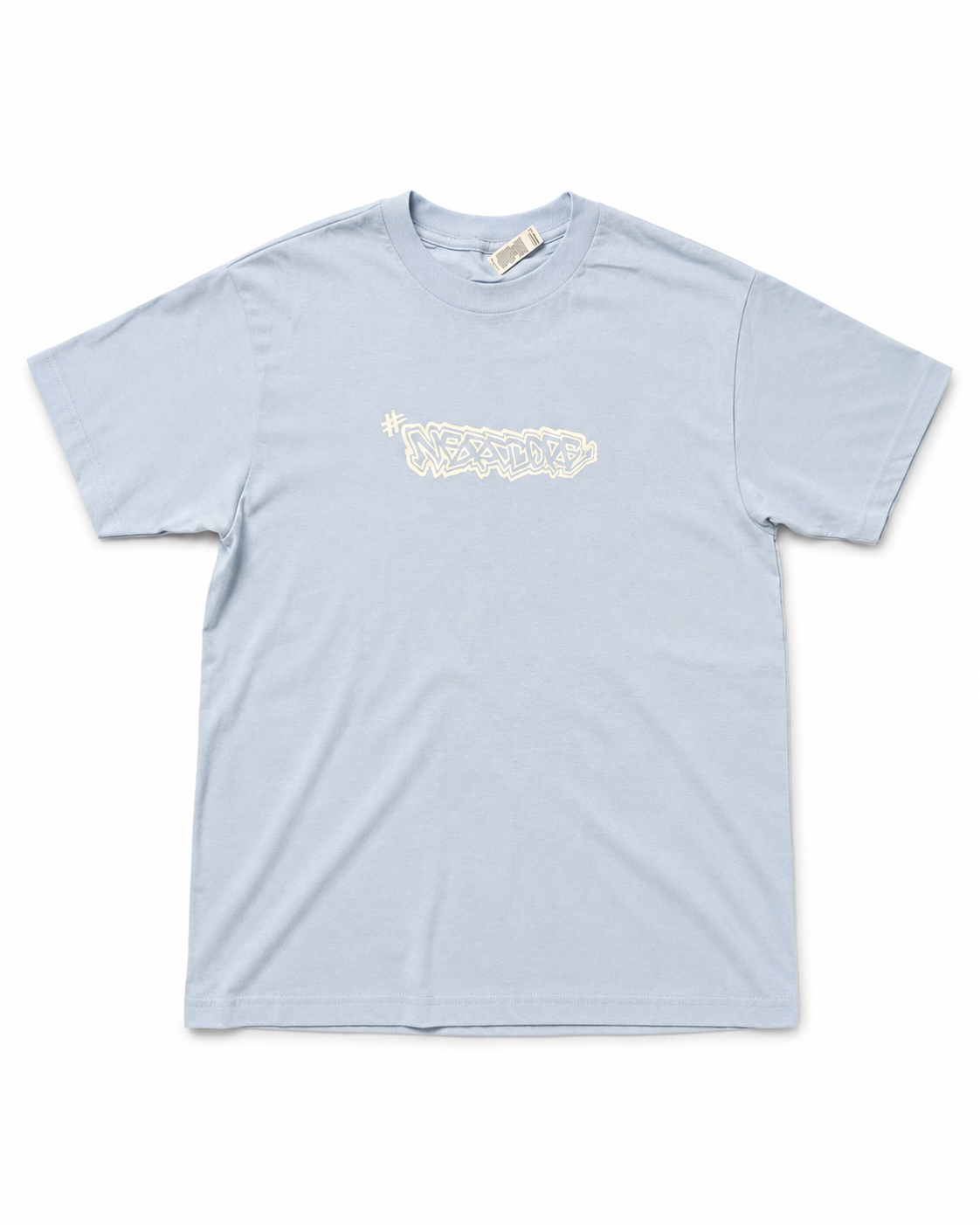 HASHTAGNERDCORE TEE             (BABY BLUE & WHITE)